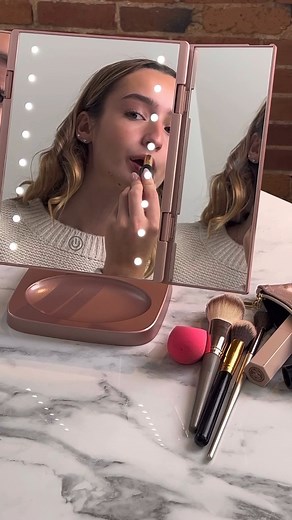 Take your glam routine to new heights with our Trifold LED Lighted Makeup Mirror! . This multi-functional mirror has three magnifications, three light settings, and an adjustable stand to get the perfect view for your makeup application! | Conair Canada