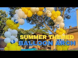 DIY Summer Balloon Arch with Beach Balls ☀️ 💙
