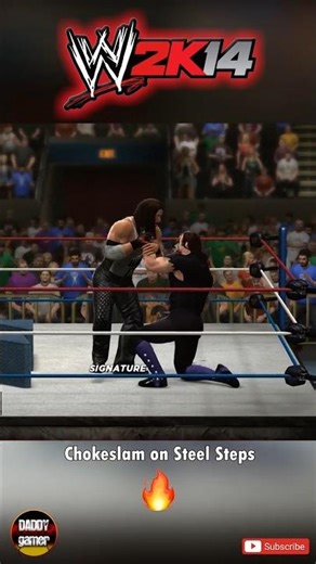Chokeslam Outta Nowhere on Steel Steps 🔥 #wwe2k14