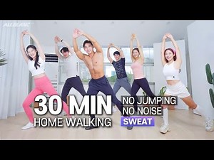 30m NO JUMPING NO REPEAT Home Walking💦 (ABS focused)