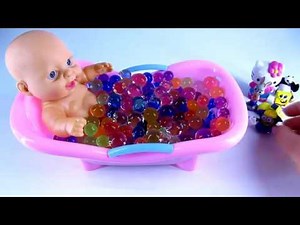 Baby Doll Bathtime Orbeez Bath With Disney Toys Fun For Kids Learn Colors