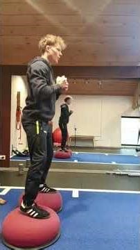 Squat bosu ball into chest press