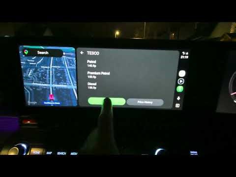 Using Fuel Finder on Android Auto to navigate to the cheapest fuel station.