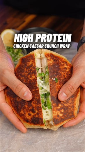 ThefeastRecipes on Instagram: "📕 This exact meal — and hundreds more like it — are inside my High-Protein Cookbook. Link in bio. 🌯 High-Protein Crispy Chicken Caesar Crunch Wraps A solid example of how the cookbook works: comfort food → rebuilt into a high-protein, macro-friendly meal that actually keeps you full. Per Wrap Macros: 594 Calories 55g Protein 59g Carbs 17g Fats Makes 3 Crunch Wraps These meals are built to be realistic. Easy to prep, easy to track, and easy to stick to — without s