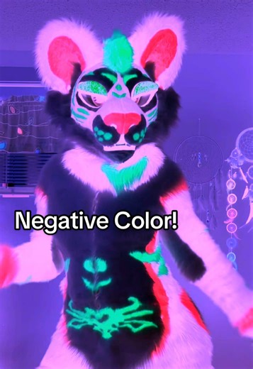 What do I look like under a negative color filter? Kinda Halloween-y #furry #fursuit #furries #furriesoftiktok #furrycommunity