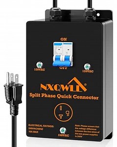 110V to 220V Quick Connectors, 220-240V Power Supply from 2 110/120V AC Circuits, 220V 15AC 6-20R Output Outlet for EV Car Charging