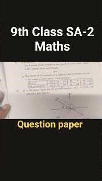 9th Class MATHS | SA-2 QUESTION PAPER | AYSA HEE PAPER AAYEGAA