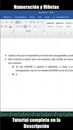 Numeración y Viñetas @todos #word #numeracion #viñetas