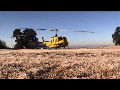Huey UH1 Chopper Sound Part 2: The start up. Where the Fire Fighters in Aviation are on standby..