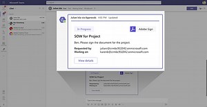 Captura de firmas electrónicas en aprobaciones de Microsoft Teams con Adobe Sign