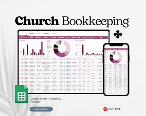 Church Bookkeeping Template Excel Spreadsheet, Church Accounting Tracker Google Sheets, Church Budget, Church Finances Tracking Templates - Etsy