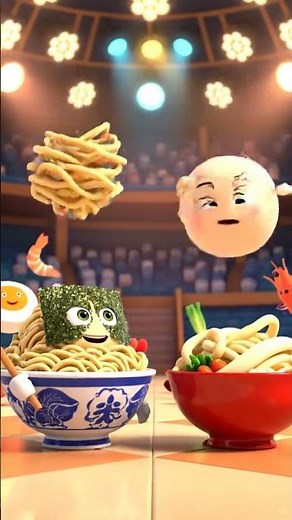 Ramen vs Udon: The Ultimate Noodle Battle! 🍜💥 (Funny 3D Animation)