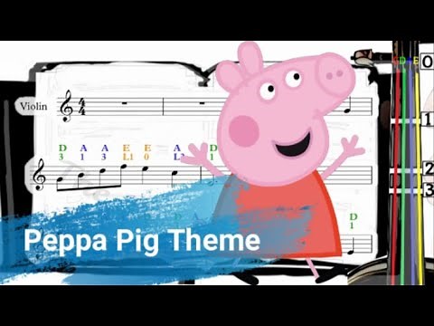 Peppa Pig Theme | Violin SHEET MUSIC [With Fingerings] [Level 2]