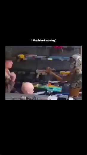 ᴇxᴘʟᴀɪɴɪɴɢ ᴄᴏʀᴇ ™ on Instagram: "In the clip, a human "teaches" a robot by slapping a mannequin head. The robot, observing this input, immediately processes the pattern and mimics the action, striking the mannequin with a weapon in its hand. The text overlay "Machine learning" highlights the joke: AI models are essentially mimicking engines that learn behavior based entirely on the data they are fed. The video brilliantly illustrates the "Garbage In, Garbage Out" principle of data science. The r