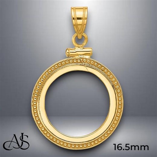 Custom 14K Gold Coin Bezel Pendant With Beaded Rim Design Screw-top for 16.5mm U.S. American Eagle Size - Etsy