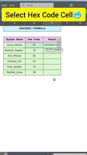 How to Convert Hex to Decimal 📊 #excel #exceltips