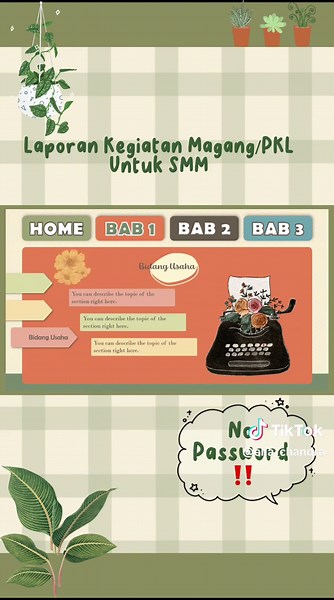 Free Template PPT No Pass !! Lap. Kegiatan Magang/PKL | #fyp #slideshow #slideanimation #ppt #template #presentation #laporan #magang #pkl