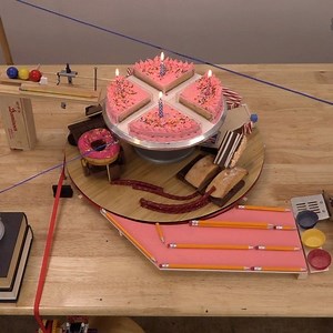 This took us about 70 attempts to get all three balls in the cups. (Full video Pass The Pepper on IGTV) | Joseph's Machines