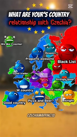 What are your's country relationship between Czechia? #europe #mapping #map #shorts #education #info
