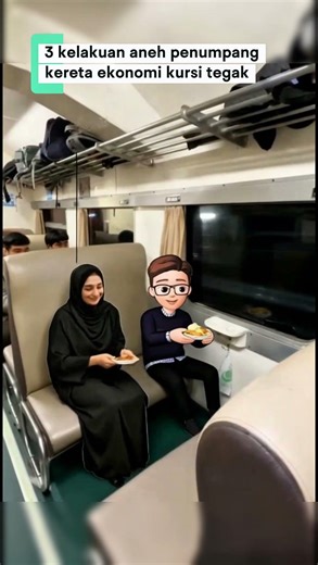3 tipe kelakuan orang di kereta ekonomi kursi tegak #keretaapi #railfans #shorts