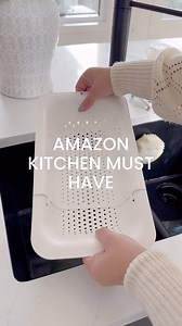 Hands down my most used kitchen items! I loveee these over the sink colanders! They are solid! Works as a dish rack, for washing fruits and veggies and to drain pasta too!! Linked in my profile OR comment SHOP and i’ll send it to you 💗 | Gracefully Glam