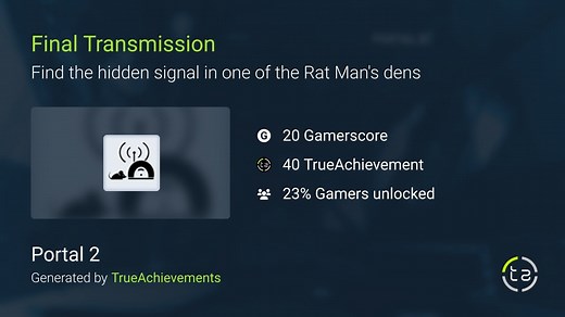 Final Transmission achievement in Portal 2