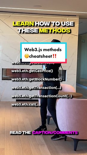🚀 Do you want to fast track your blockchain learning and productivity with web3.js? 💻🔗 Save this cheatsheet of ESSENTIAL methods‼️📝☝️ #web3 #techtok #blockchain
