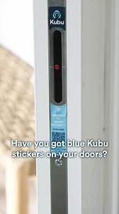 Have you got blue stickers on your door? 🟦 Upgrade your doors to smart now with Kubu sensors. Use code BFCM25 for 25% off this Black Friday! | Kubu Smart Security