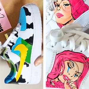 182K views · 587 reactions | Art on Sneakers? Custom Handpainting Air Force 1s | Lady Panda | Facebook