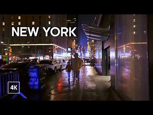 New York City Night Walk/Evening stroll in Midtown Manhattan