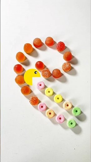 Greedy Pacman feasts on Candy Balls 🍬& Color Rings 🍭 in a sweet rainbow trail! #GreedyPacman #Candy