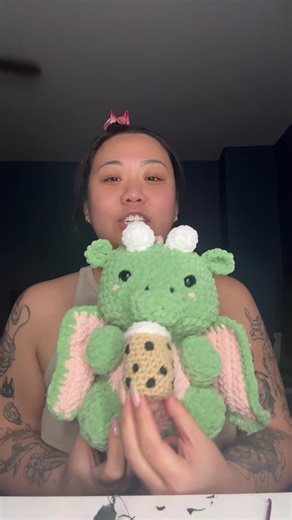 Midnight Crochet: Making a Boba Cup and Dragon