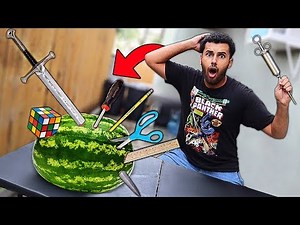 Using RANDOM Objects As Throwing WEAPONS!! (WILL IT STICK CHALLENGE!!)