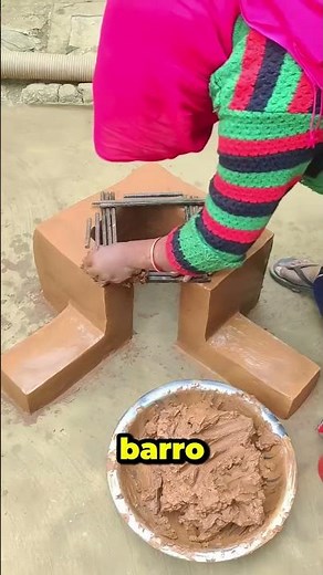 Clay stove for cooking with firewood