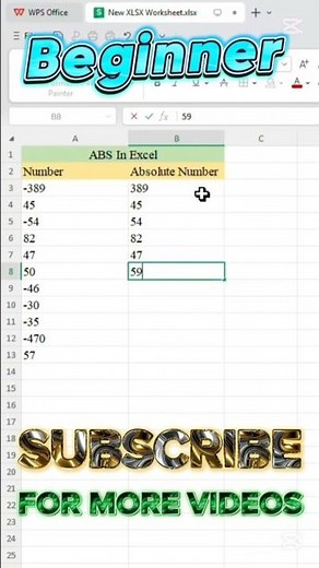 Absolute Value in Excel Instantly | ABS Function Shortcut | Digital Office Skill