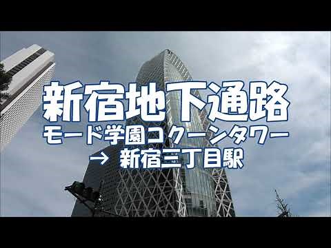 [Japan Walk] Shinjuku Underground Passage, from Cocoon tower to Shinjuku-sanchome Station, Tokyo