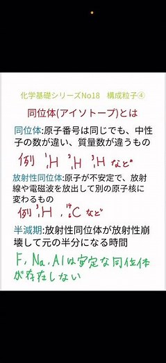 化学基礎シリーズNo18 同位体 #化学 #大学受験 #基礎 #同位体