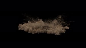 Dust explosion front view, on transparent background