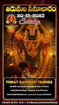 Tirumala present Sarvadarshanam timings | శ్రీవారి సేవ టికెట్స్ అప్డేట్ | ssd tokens status
