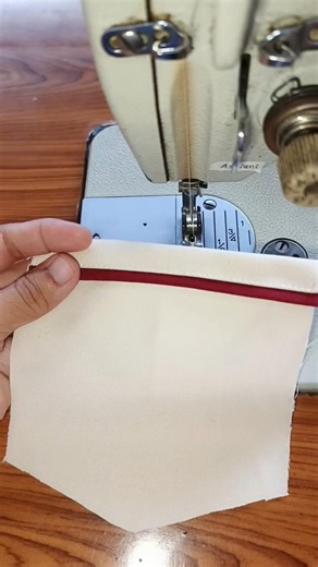 Easy and simple way to sew a shirt pocket hem.#sewing #sewinghacks #stitching #tipsntricks #tutorial