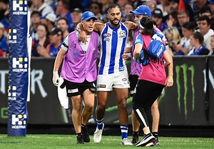 Hall carried off with hamstring injury