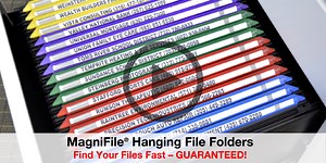 Ultimate Office MagniFile™ Hanging File Folders V Base Letter Size with 11 inch Magnified Indexes That Double The Size of Your File Titles to Find Files Fast. (Set of 10 Black) - Walmart.com