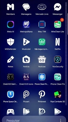 Apliquei ícones brancos (Lena White Ícon Pack "APK") 🤍 (Link na descrição para donwload) ⬇️