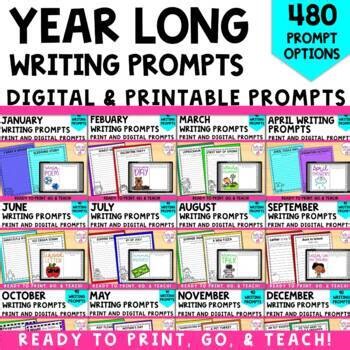Daily Writing Prompts - Writing Journal - Year Long BUNDLE - Morning Work