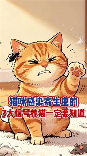 猫咪感染寄生虫的3大信号，养猫人一定要知道。#科学养宠攻略 #新手养猫指南 #萌宠出道计划 #猫咪