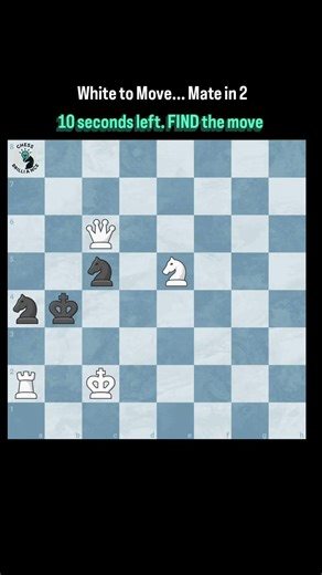 White to Move... Mate in 2 🧠⬇️ #chesspuzzle