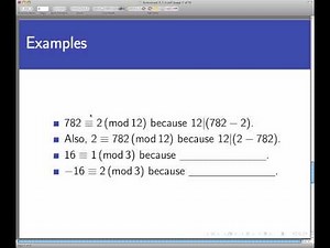 Integer congruence (Screencast 3.1.3)