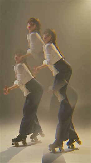 Reflection effect of a young woman dancing in HD