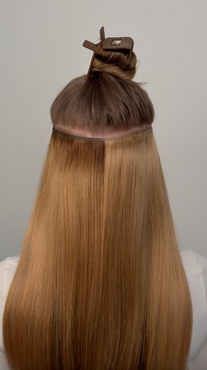 gee hair extensions on Instagram: "Are you Honey  or Honey Root Shadow ☀️? New in and available across our entire collection. Choose from halo or clip-in extensions in 14", 18", and 22" for seamless, effortless, golden-hour hair  #clipinextensions #haloextensions"