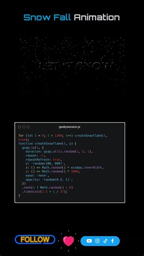 Snowfall Animation Using #html #css #javascript #cssanimation #webdesign #frontend